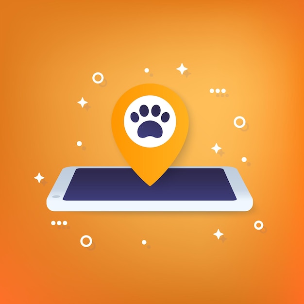 Application De Localisation D'animaux De Compagnie, Icône Pour Le Web