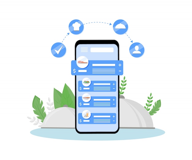 Vecteur application mobile de commande de repas en ligne