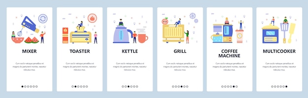Application Mobile écrans D'intégration Appareils De Cuisine à Domicile Bouilloire Grille-pain Grill Machine à Café Cuisinière Vec ...