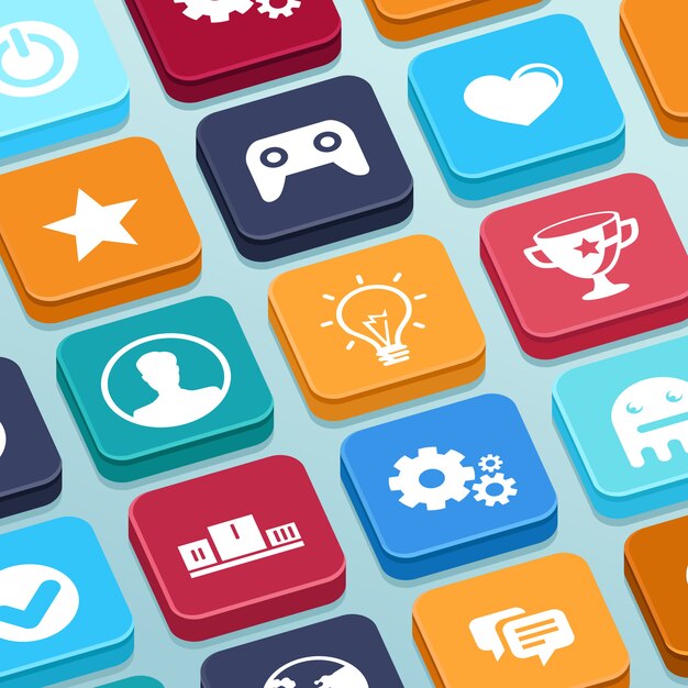 Application mobile Vector - boutons dans un style plat