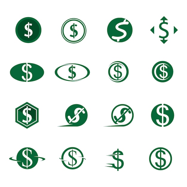 Application de modèle de vecteur d'icône de dollar de comptabilité d'entreprise