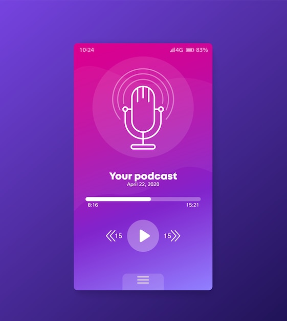 Application De Podcast, Conception D'interface Utilisateur Mobile