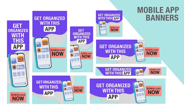 Application Pour Téléphone Mobile Bannières Web Annonces Google Amp Réseaux Sociaux Instagram Post Stories