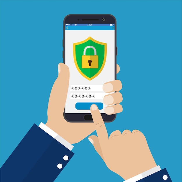 Application De Sécurité Mobile Sur L'écran Du Smartphone