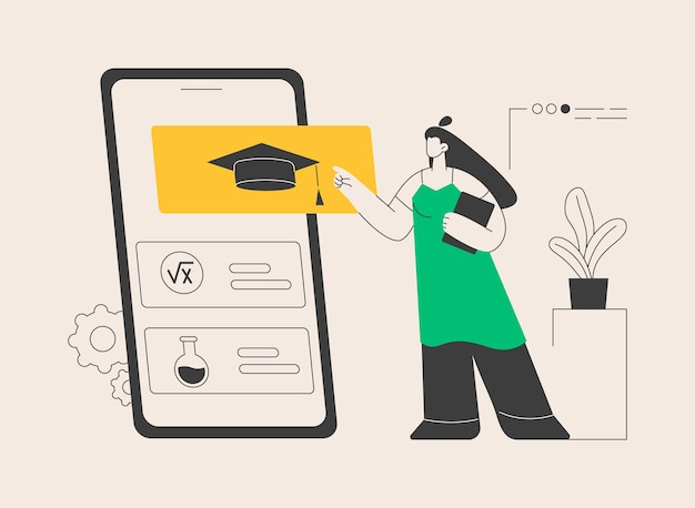Application de tutorat en ligne et logiciel concept abstrait illustration vectorielle