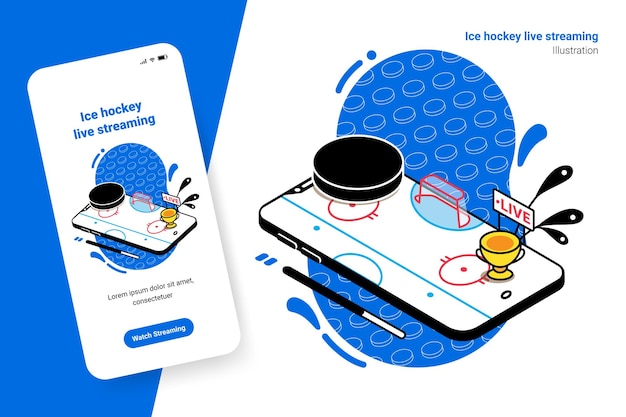 Applications mobiles de diffusion en direct de sports de hockey sur glace