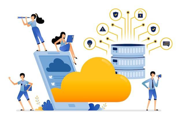Des Applications Pour Les Services De Stockage Mobile En Téléchargeant Des Données Et Des Fichiers Sur Le Serveur D'hébergement De Base De Données
