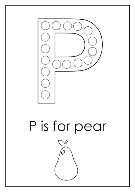 Apprendre L'alphabet Anglais Pour Les Enfants Lettre P Activité De Marqueur De Points