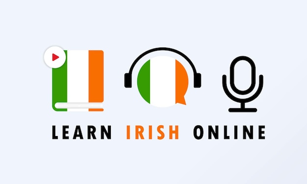 Apprendre La Bannière En Ligne Irlandaise. Apprendre Une Langue étrangère. éducation En Ligne.