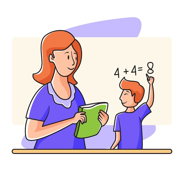 Apprendre les mathématiques avec la belle enseignante