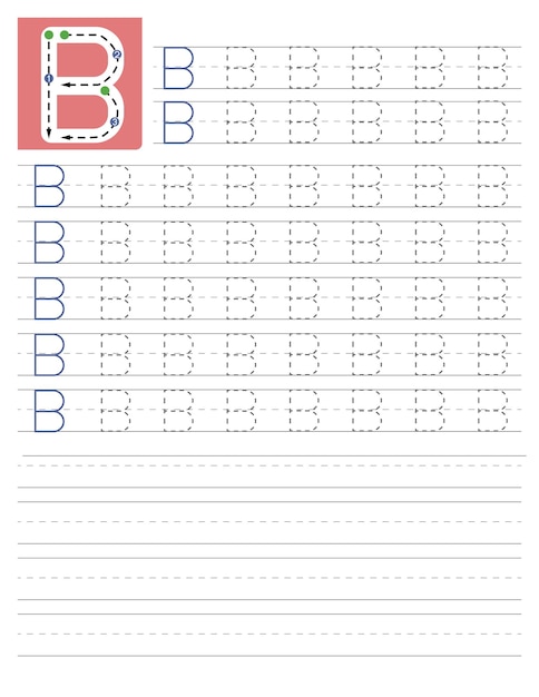 Apprenez l'alphabet à tracer les lettres et à écrire une feuille de travail anglaise pour enfants