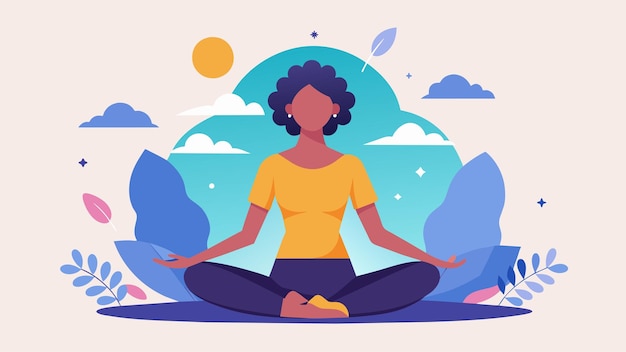 Vecteur apprenez à intégrer la méditation et le mouvement conscient dans votre routine quotidienne à notre équilibré