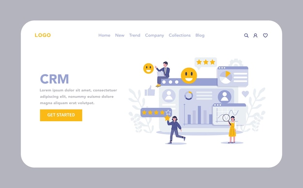 Approches stratégiques dans le marketing Web ou page d'atterrissage stratégie crm rationalisation du client