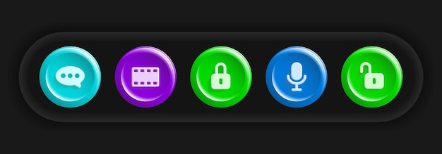 Apps Icon Set Messenger Movie Locker Micro Boutons