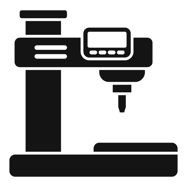 Appuyez sur l'icône de la machine CNC vecteur simple faisceau d'équipement