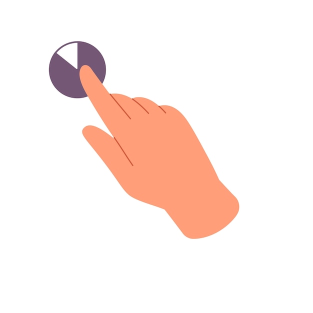 Appuyez longuement sur l'icône pour le contrôle du capteur d'interface Appuyez sur l'écran du smartphone avec l'index pour l'action Geste de la main pour les appareils à écran tactile Illustration vectorielle isolée plate sur fond blanc