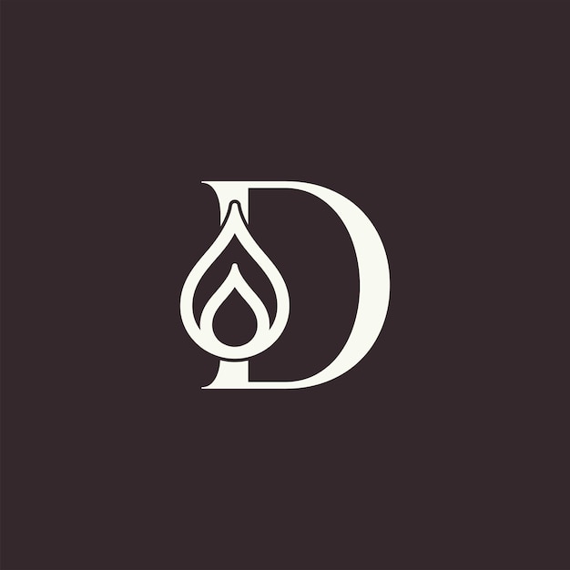 Vecteur aqua drop beauté logo lettre d