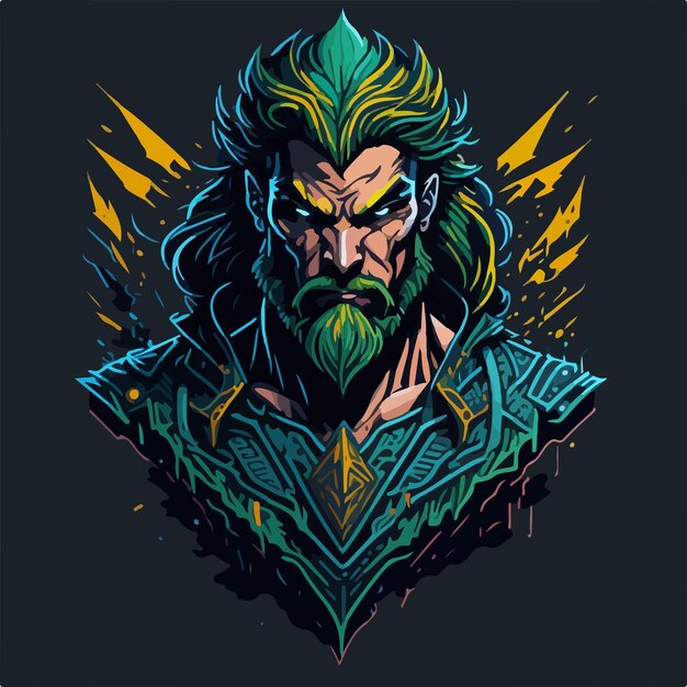 Vecteur aquaman, roi d'atlantis, incarne le pouvoir et l'honneur de poséidon dans l'avatar de dc comics.