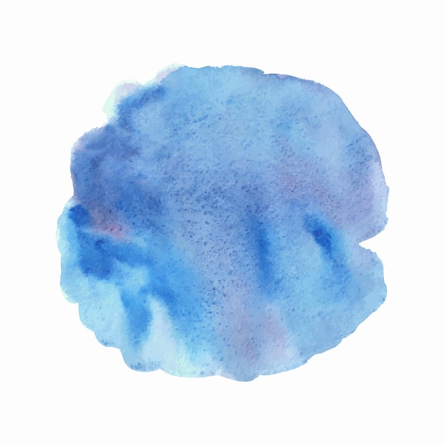 Aquarelle abstraite bleu et violet sur fond blanc.