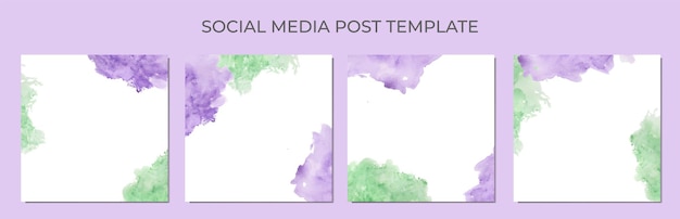 Aquarelle Abstraite Comme Arrière-plan Du Modèle De Publication Sur Les Médias Sociaux