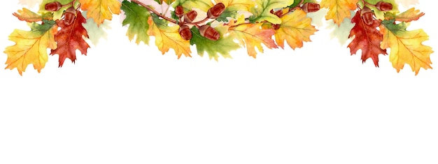 Aquarelle automne abstrait avec des feuilles de saison