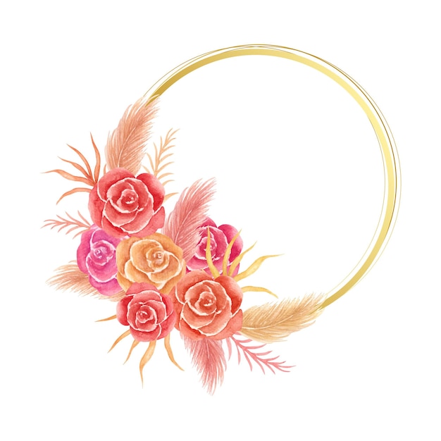 Aquarelle belle belle décoration de cadre floral