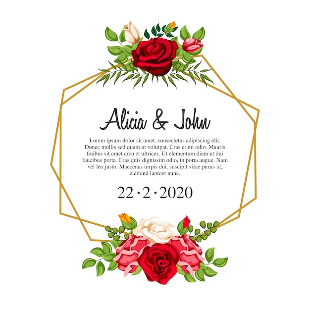 Aquarelle Cadre Floral Pour Invitation De Mariage