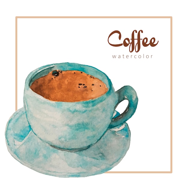 Vecteur aquarelle de café