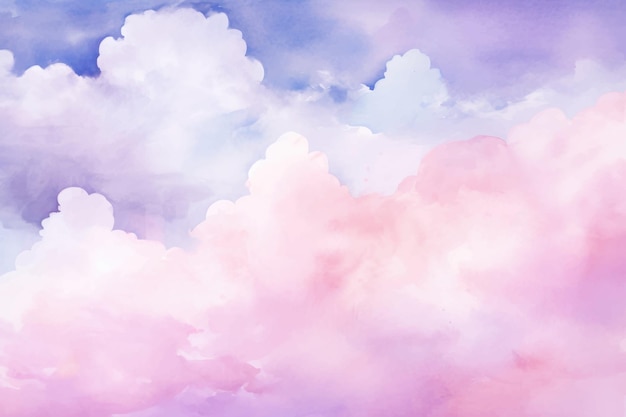 aquarelle d'un ciel nuageux avec des nuages en arrière-plan