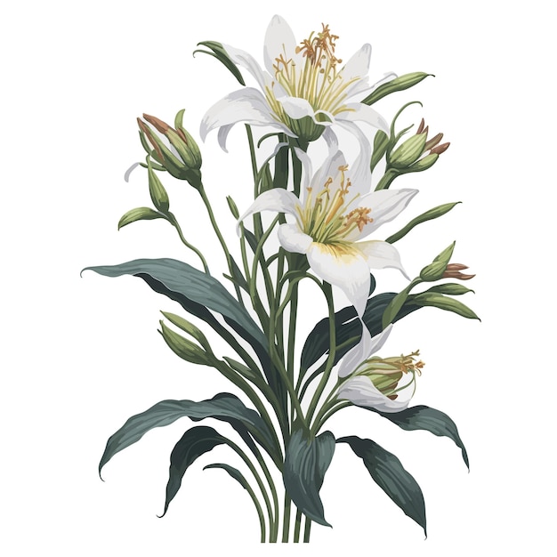 Vecteur aquarelle columbia lily clipart floral vector