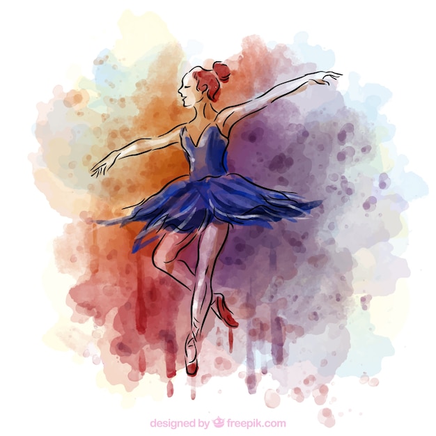 Vecteur aquarelle danseuse de ballet