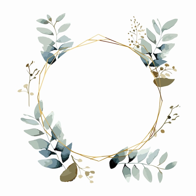 aquarelle feuilles cadre de mariage