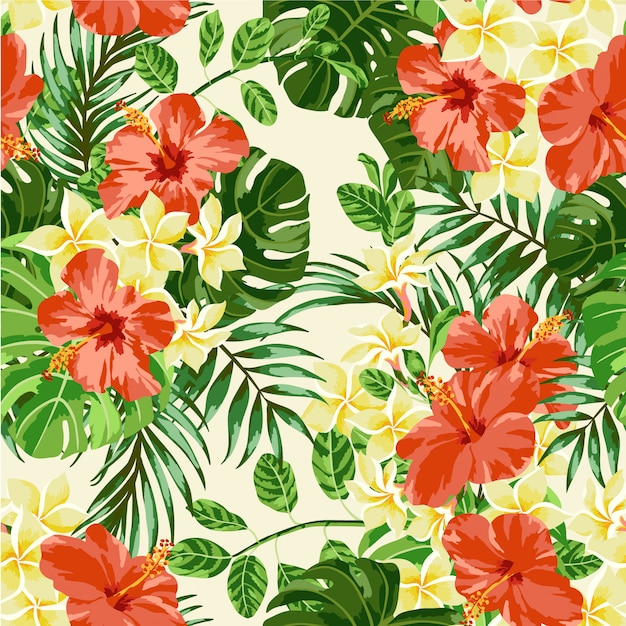 Aquarelle feuilles florales sans soudure de fond