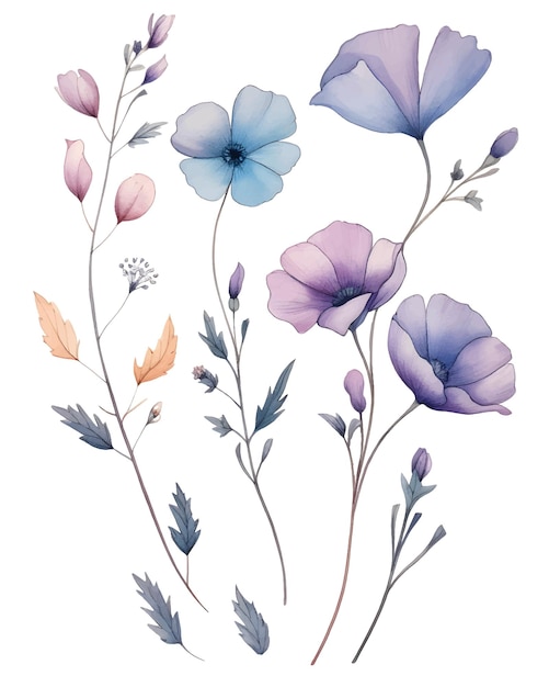 Aquarelle Fleurs Botanique Illustration Clipart