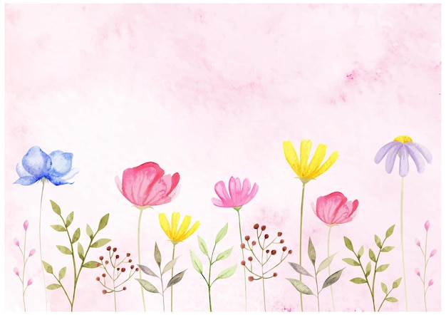 aquarelle avec des fleurs