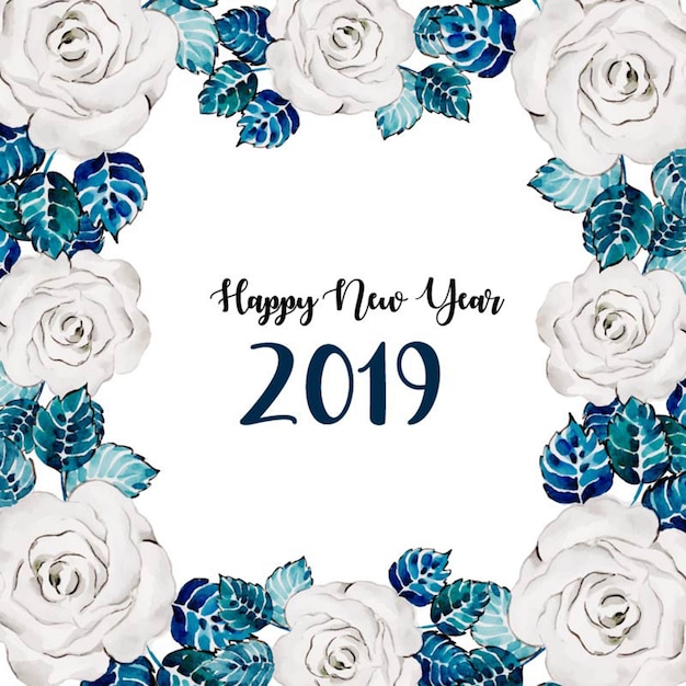 Aquarelle Floral Newyear Background