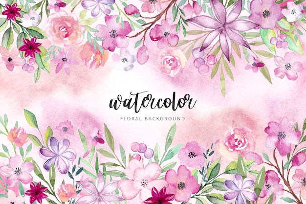 Aquarelle Fond Floral.