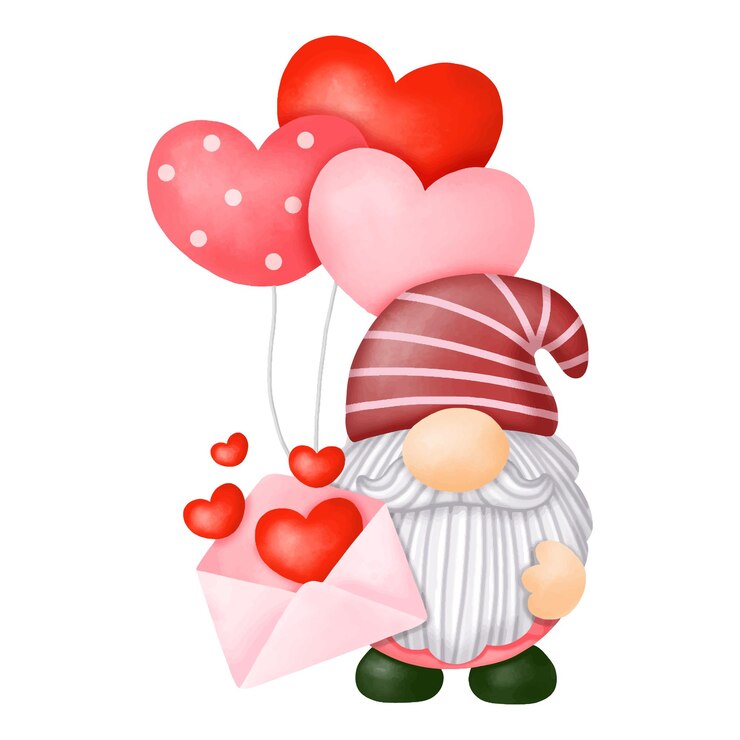 Aquarelle Gnomes Valentine Clipart Peinture numérique