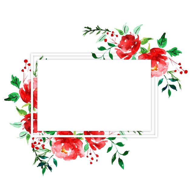 Aquarelle Joyeux Noël Cadre Floral