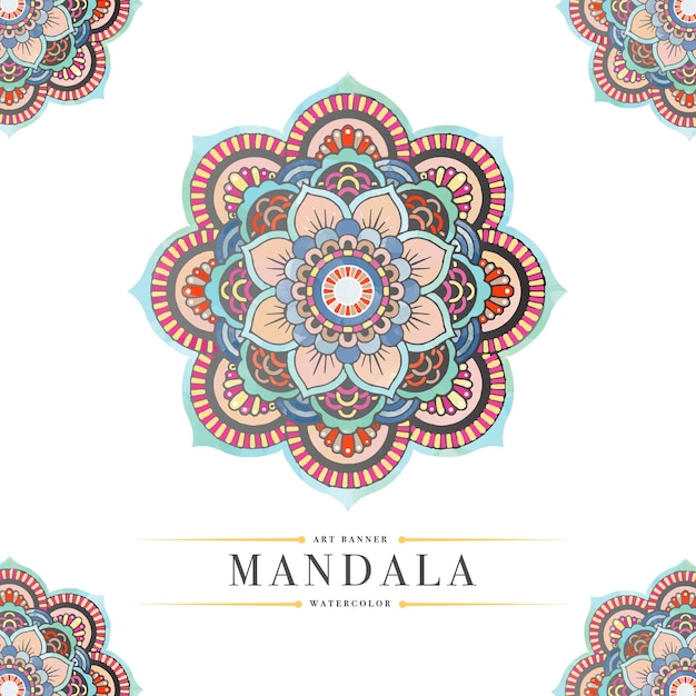 Aquarelle mandala pantone fond