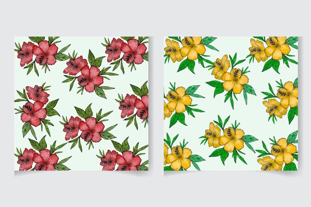 Aquarelle Motif Floral Sans Couture Avec De Belles Fleurs Vectorielles Peintes à La Main Et Des Feuilles Pour Le Tissu