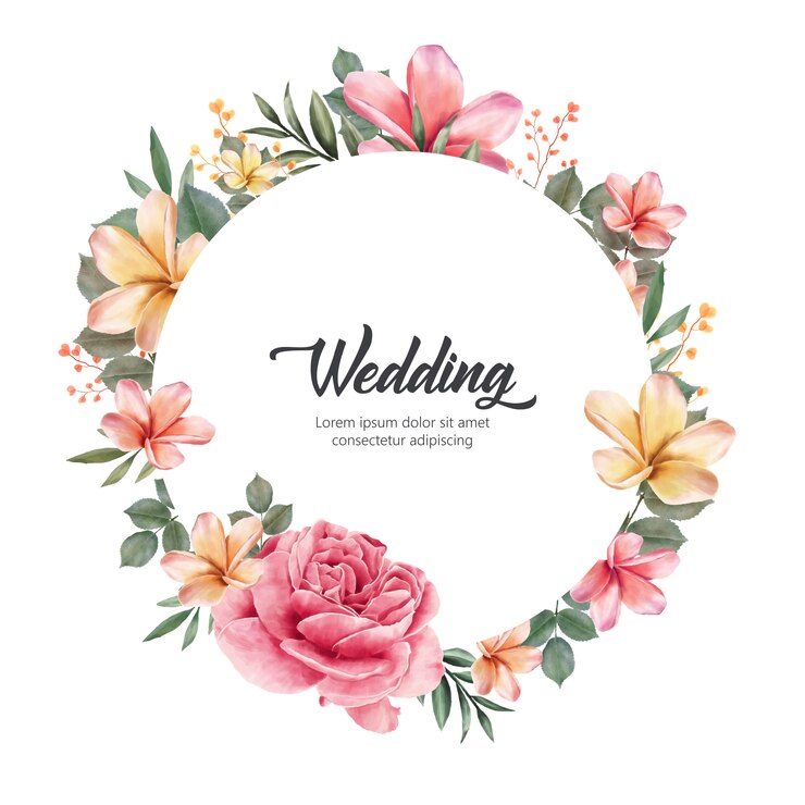 Vecteur aquarelle multi-usages de cadres de couronnes florales