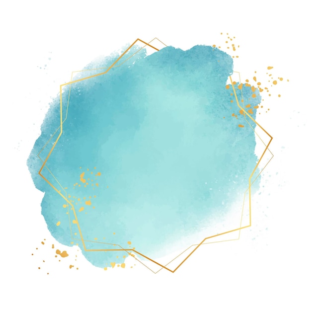 Aquarelle pastel avec cadre doré