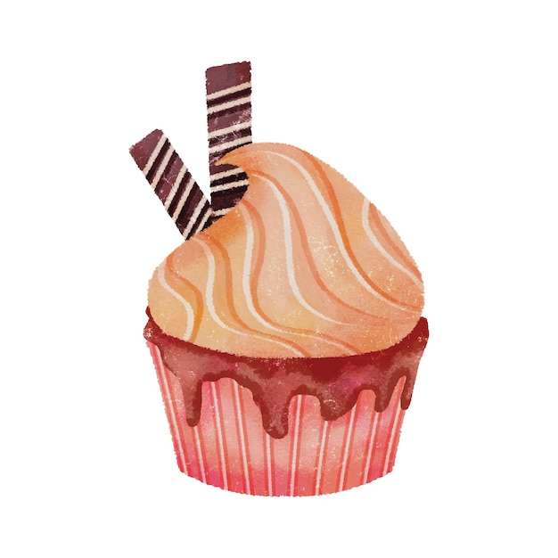 Aquarelle Réaliste Cupcake Muffin Graphics 08