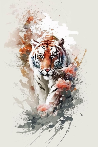 Vecteur une aquarelle représentant un tigre