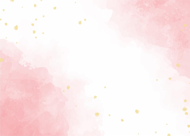 Aquarelle splash rose et fond de paillettes d'or