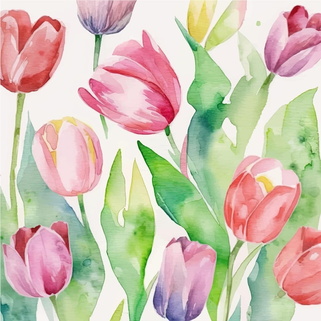 Aquarelle Tulipes