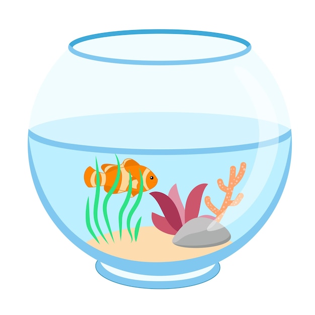Vecteur aquarium d'illustration avec des poissons d'or sur fond blanc silhouette vecteur de poissons d'or avec de l'eau