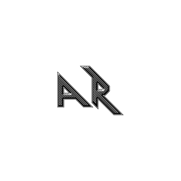 Vecteur ar monogram logo design lettre texte nom symbole monochrome logotype alphabet caractère logo simple