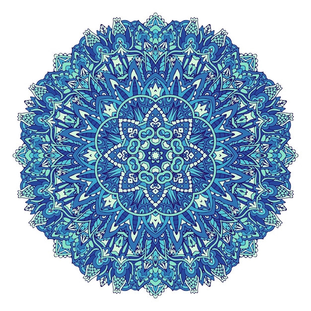 Arabesque abstraite mandala géométrique ethnique bleu.